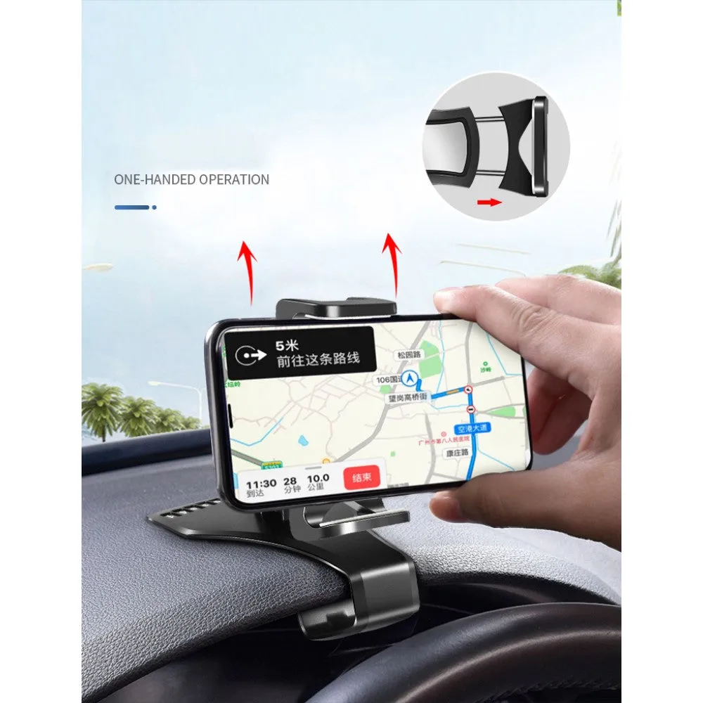 3 in 1 Car GPS Smartphone Holder: Dashboard / Visor Clamp   AC Grid Clip for Explay Polo - Black