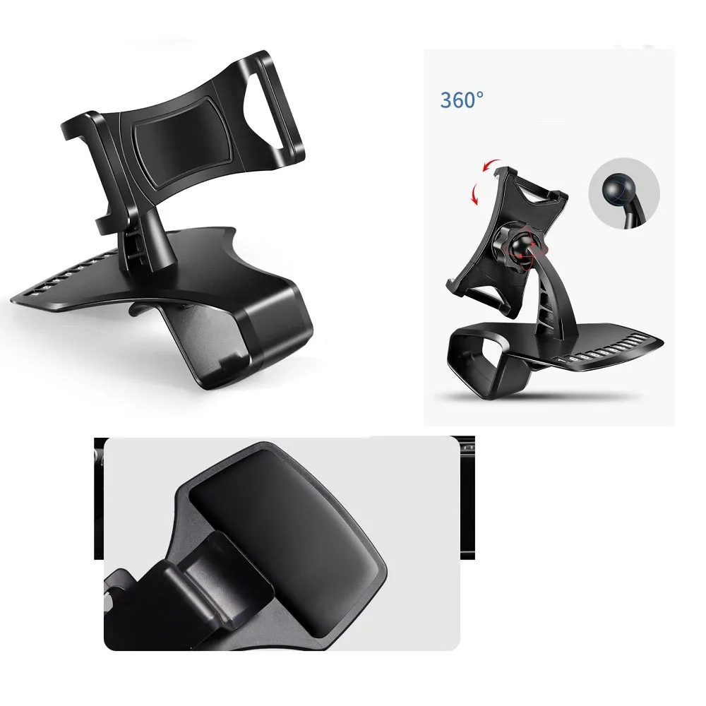 3 in 1 Car GPS Smartphone Holder: Dashboard / Visor Clamp   AC Grid Clip for Explay Polo - Black