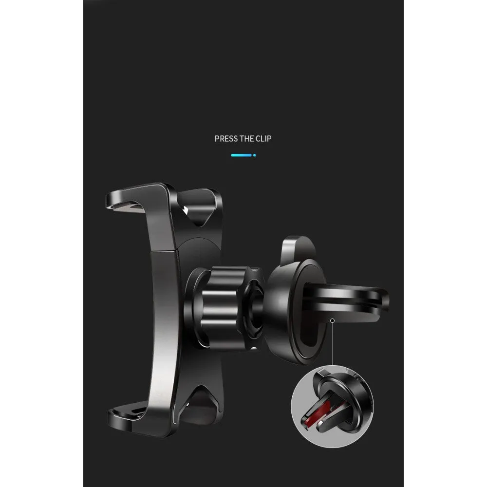 3 in 1 Car GPS Smartphone Holder: Dashboard / Visor Clamp   AC Grid Clip for Explay Polo - Black