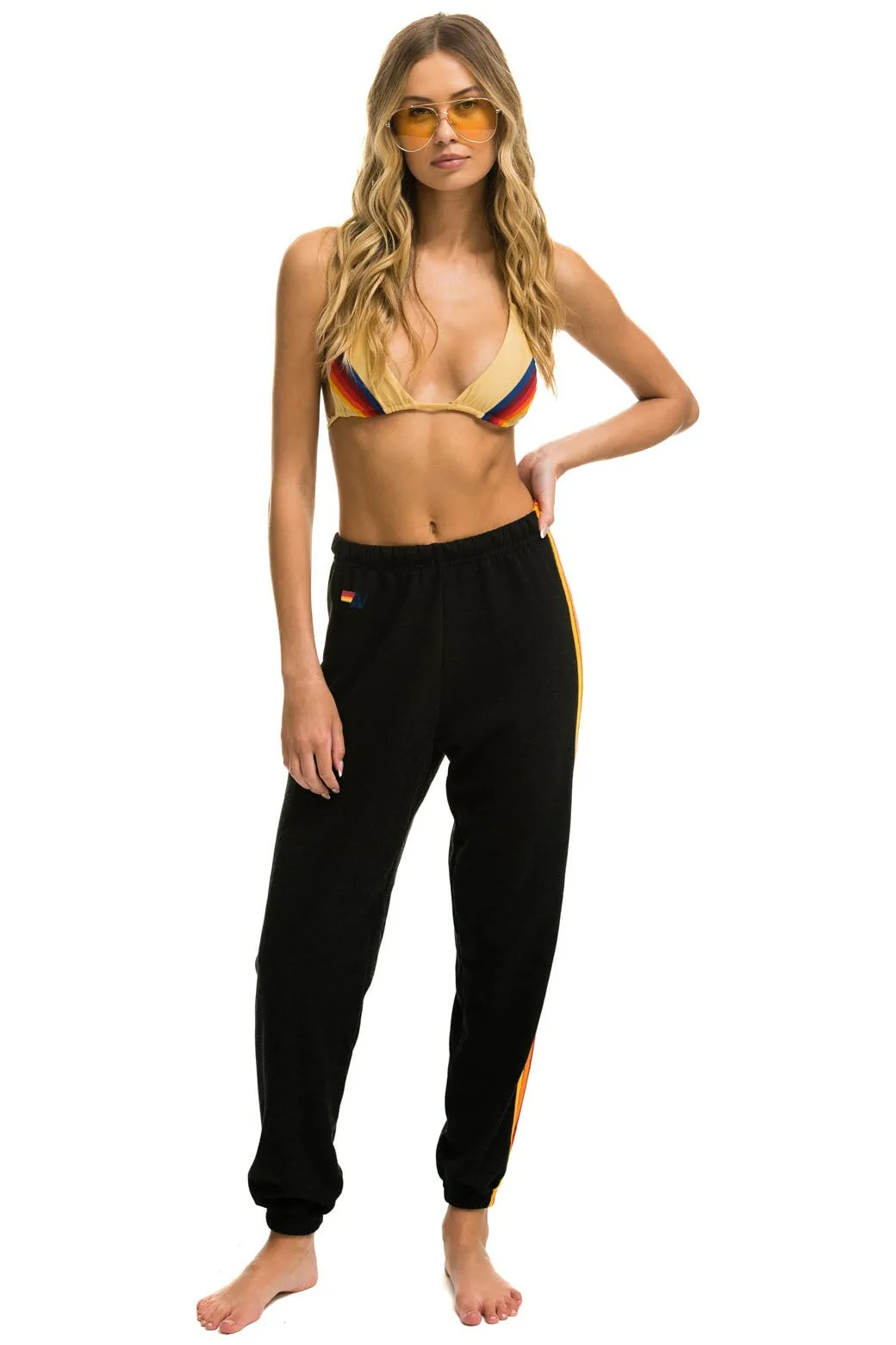 5 STRIPE SWEATPANTS - BLACK 2