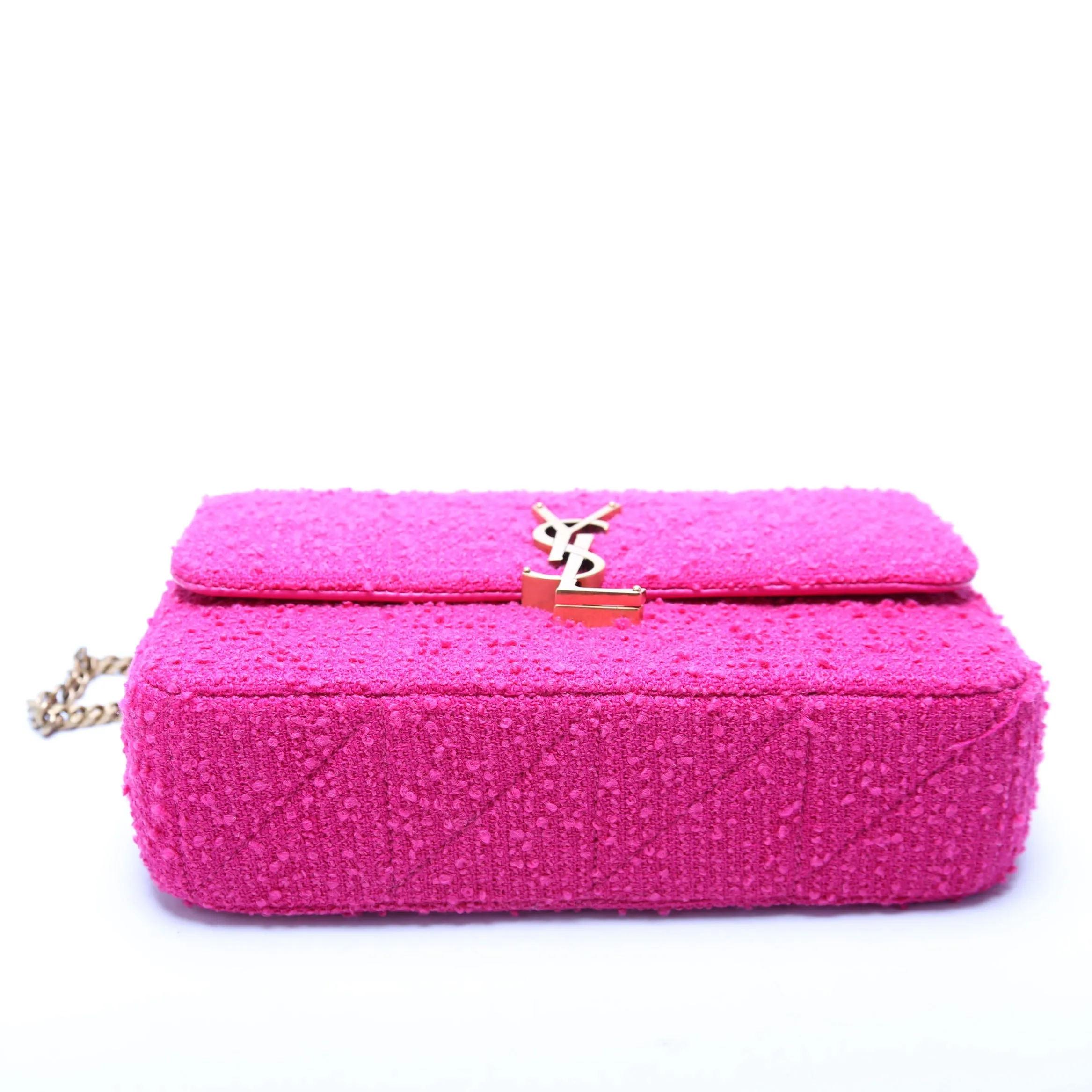 6348202 Jamie Quilted Tweed Medium Chain Bag Pink