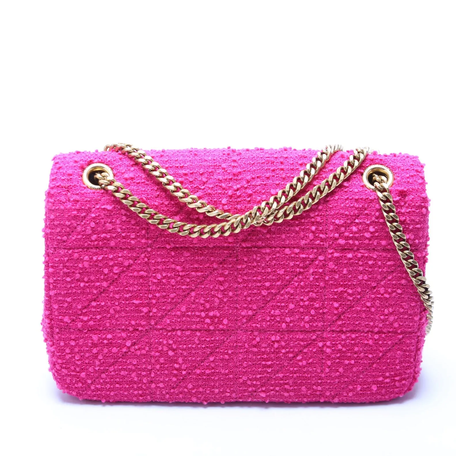 6348202 Jamie Quilted Tweed Medium Chain Bag Pink