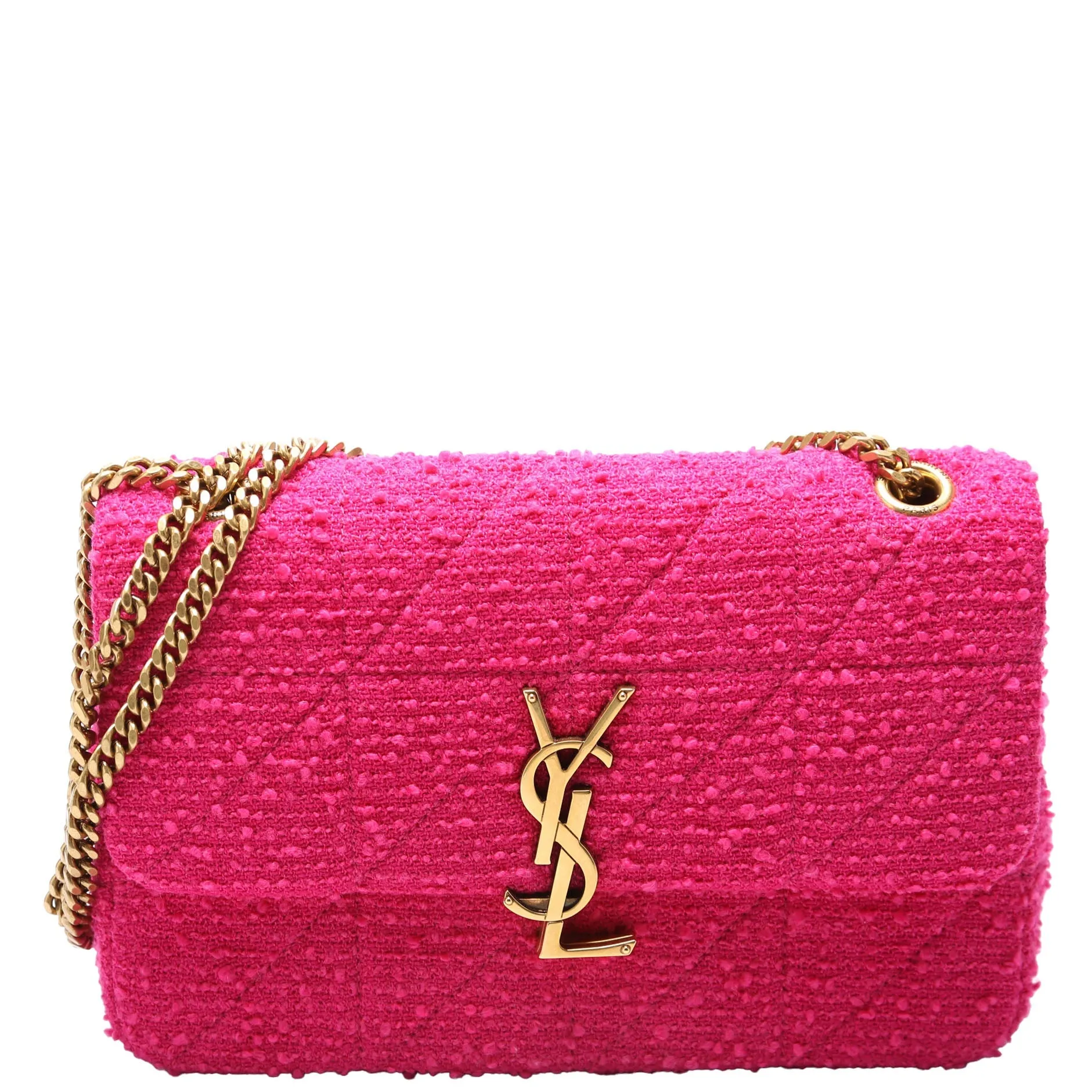 6348202 Jamie Quilted Tweed Medium Chain Bag Pink