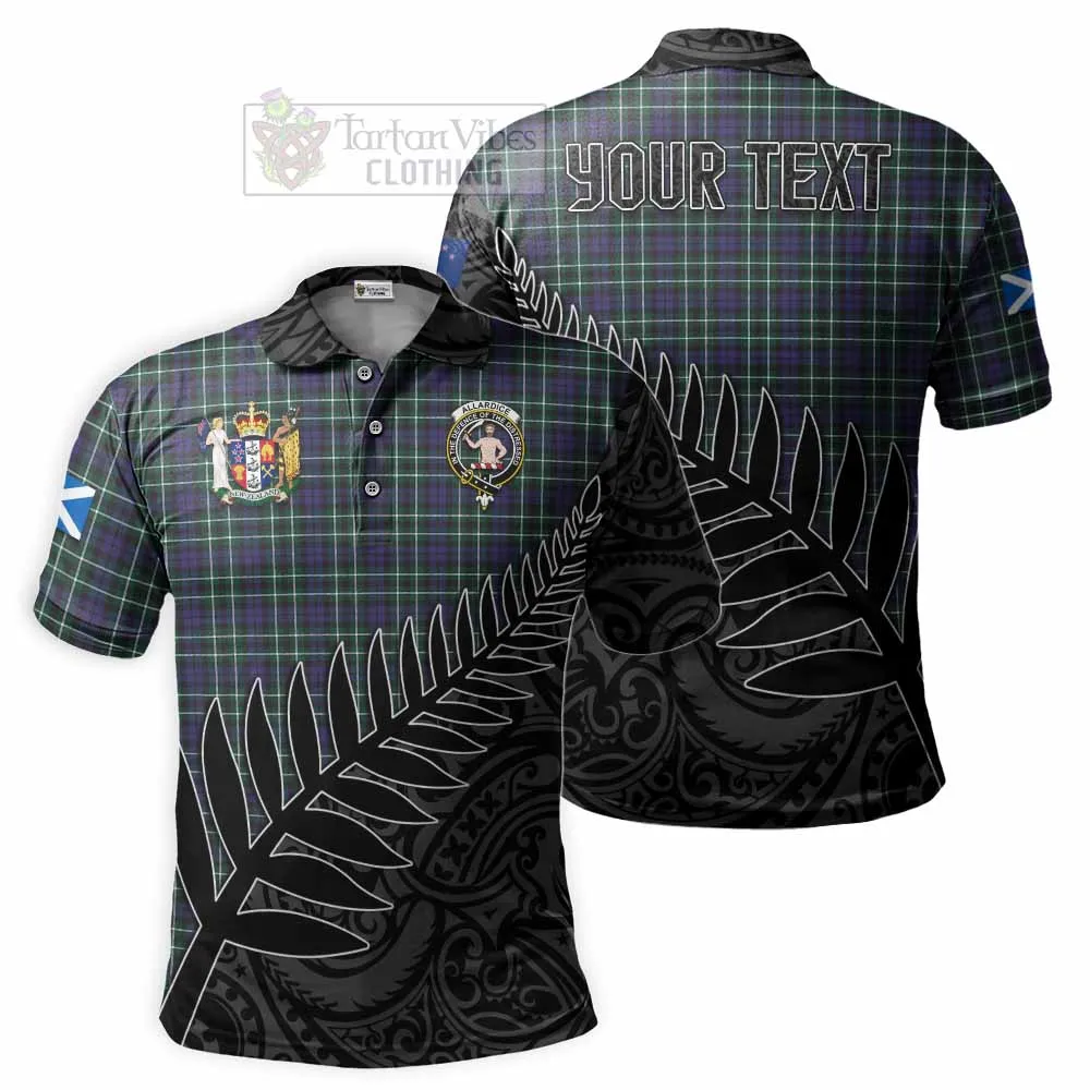 Allardice Crest Tartan Polo Shirt with New Zealand Silver Fern Half Style