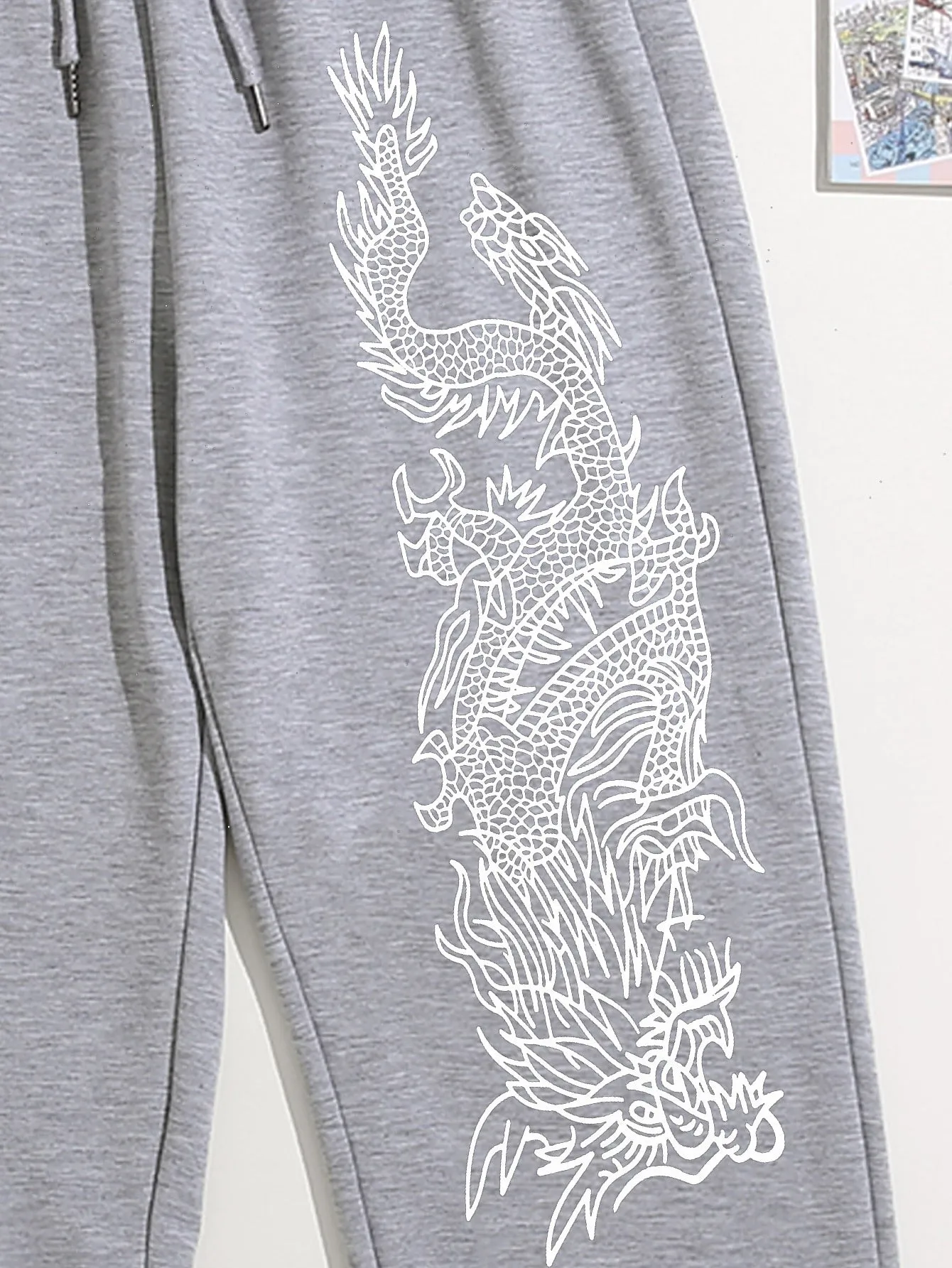 Animal Drawstring Natural Long Women Sweatpants
