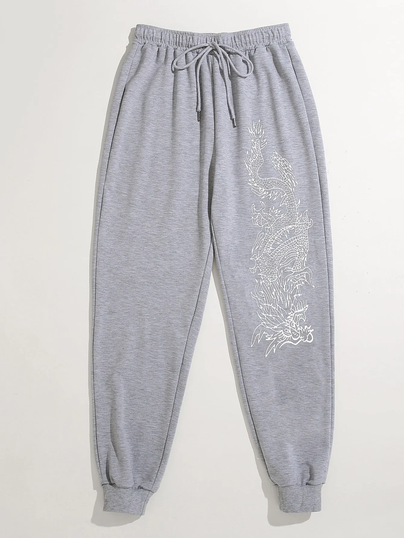 Animal Drawstring Natural Long Women Sweatpants