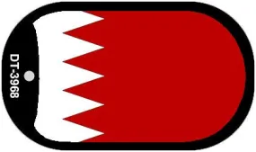 Bahrain Flag Scroll Metal Novelty Dog Tag Necklace DT-3968