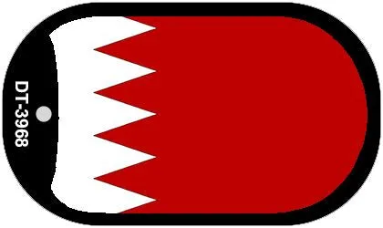 Bahrain Flag Scroll Metal Novelty Dog Tag Necklace DT-3968