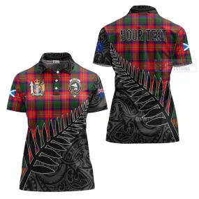 Belshes (Belsches) Crest Tartan Women's Polo Shirt with New Zealand Silver Fern Half Style