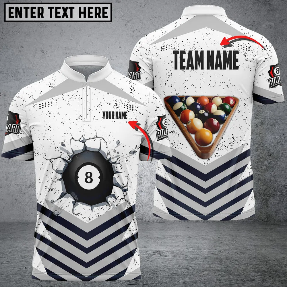 Billiards Ball 8 Sport Style Multicolor Rift Personalized Name, Team Name 3D Polo Shirt