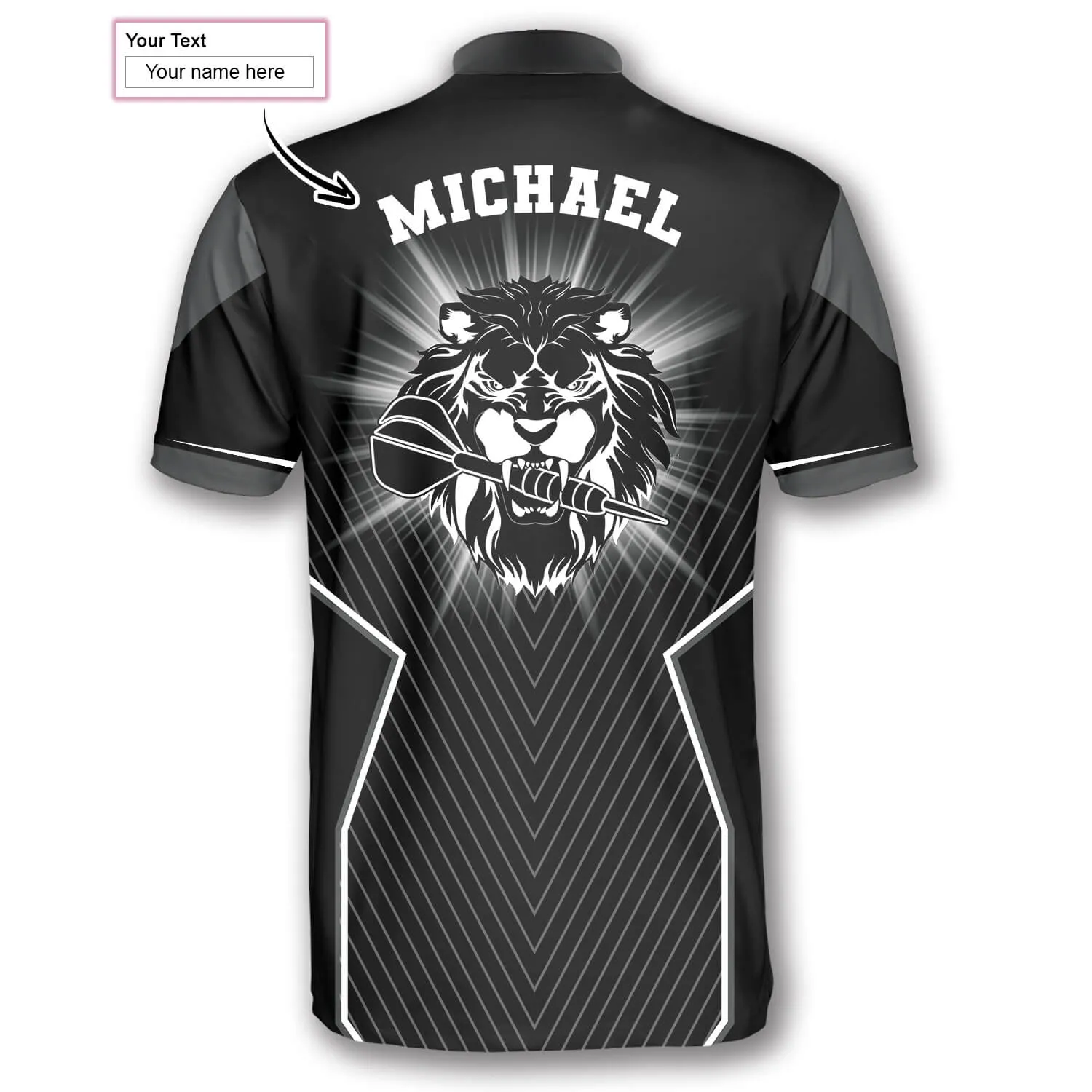 Black Lion Head Custom Darts Jerseys for Men, 3D All Over Print Top Dart Shirt