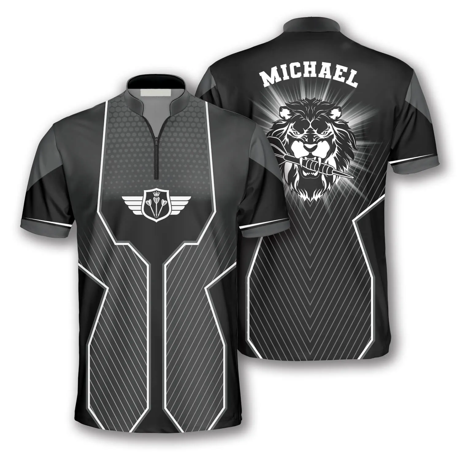 Black Lion Head Custom Darts Jerseys for Men, 3D All Over Print Top Dart Shirt