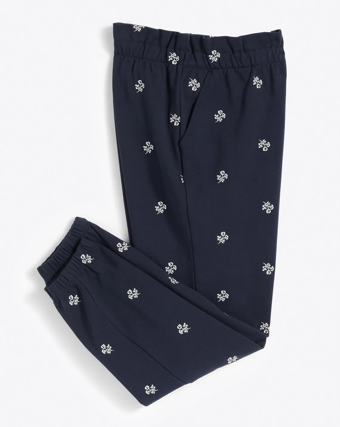 Bobbie Sweatpants in Navy Embroidered Viola