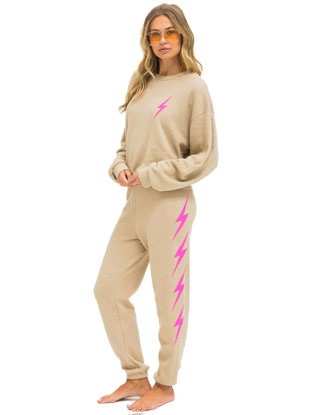 Bolt 4 Sweatpant - Sand-Neon Pink