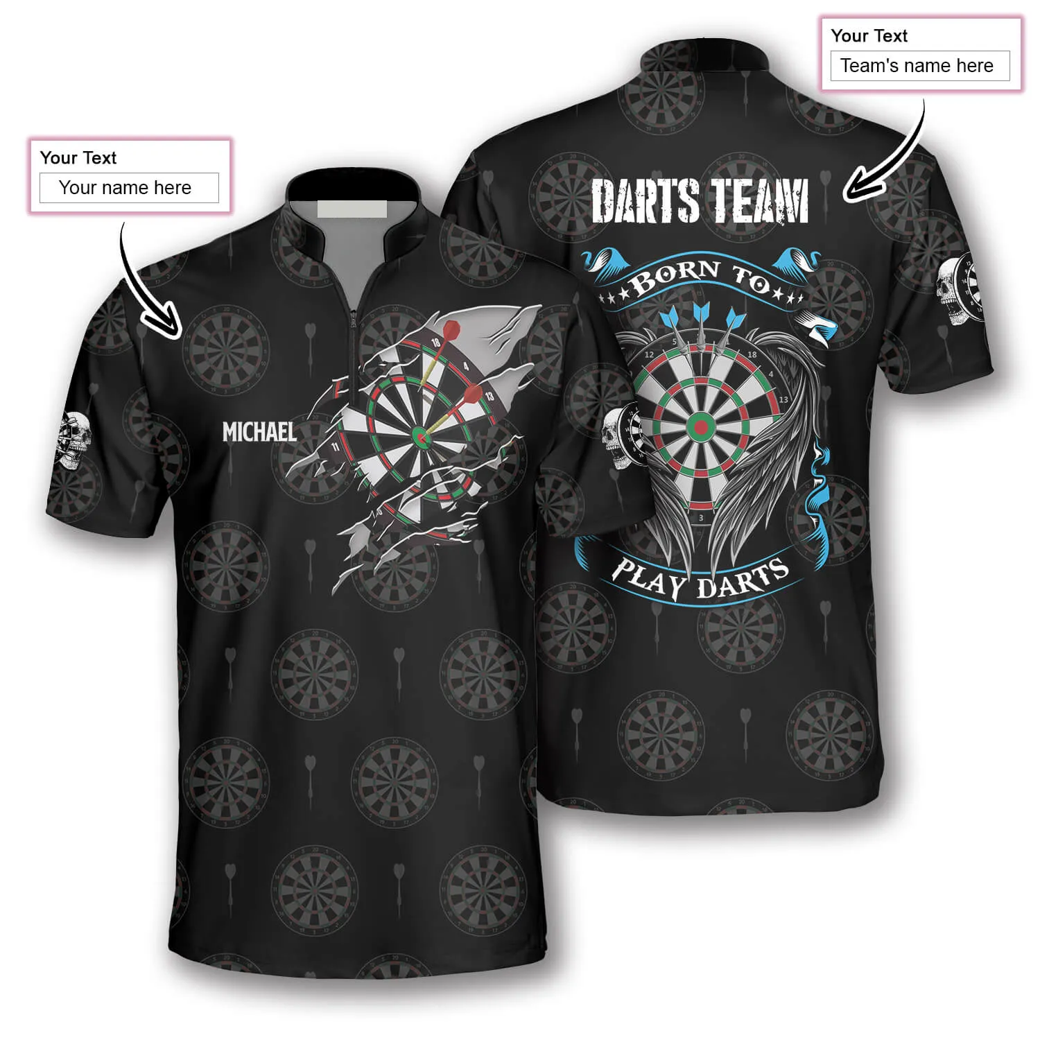 Born to Play Darts Custom Darts Jerseys for Men, Personalized Name Dart 3D Shirt