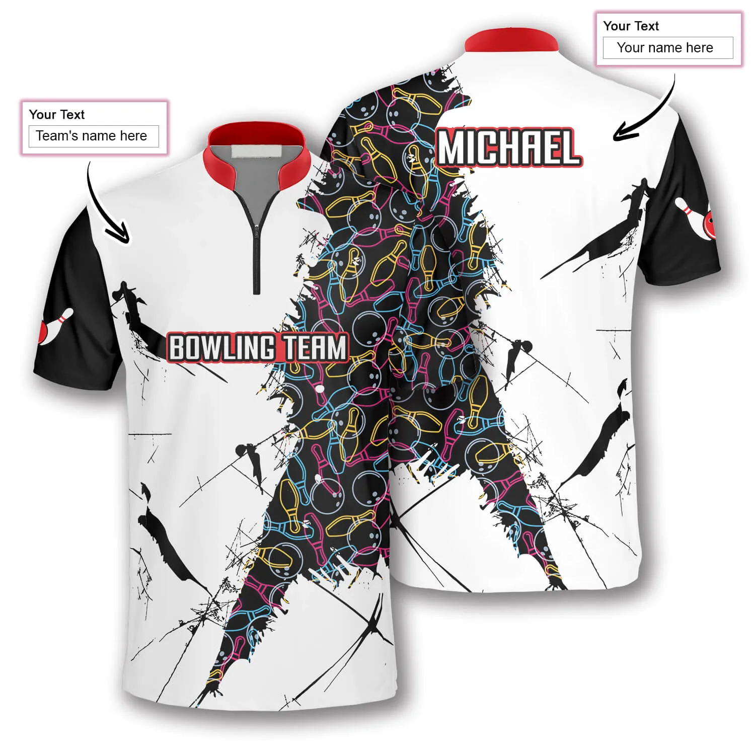 Bowling Force Custom Bowling Jerseys for Men, 3D All Over Print Bowling Shirt, Gift for Him