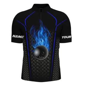 Bowling Shirt For men custom Quarter Zip Bowling Jersey 3D Bowling Multi Color Team Shirt For men