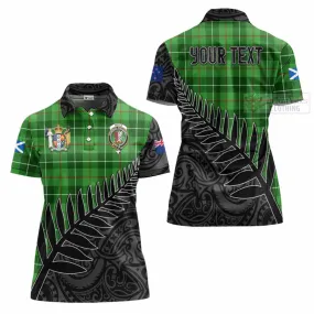 Boyle Crest Tartan Women's Polo Shirt with New Zealand Silver Fern Half Style