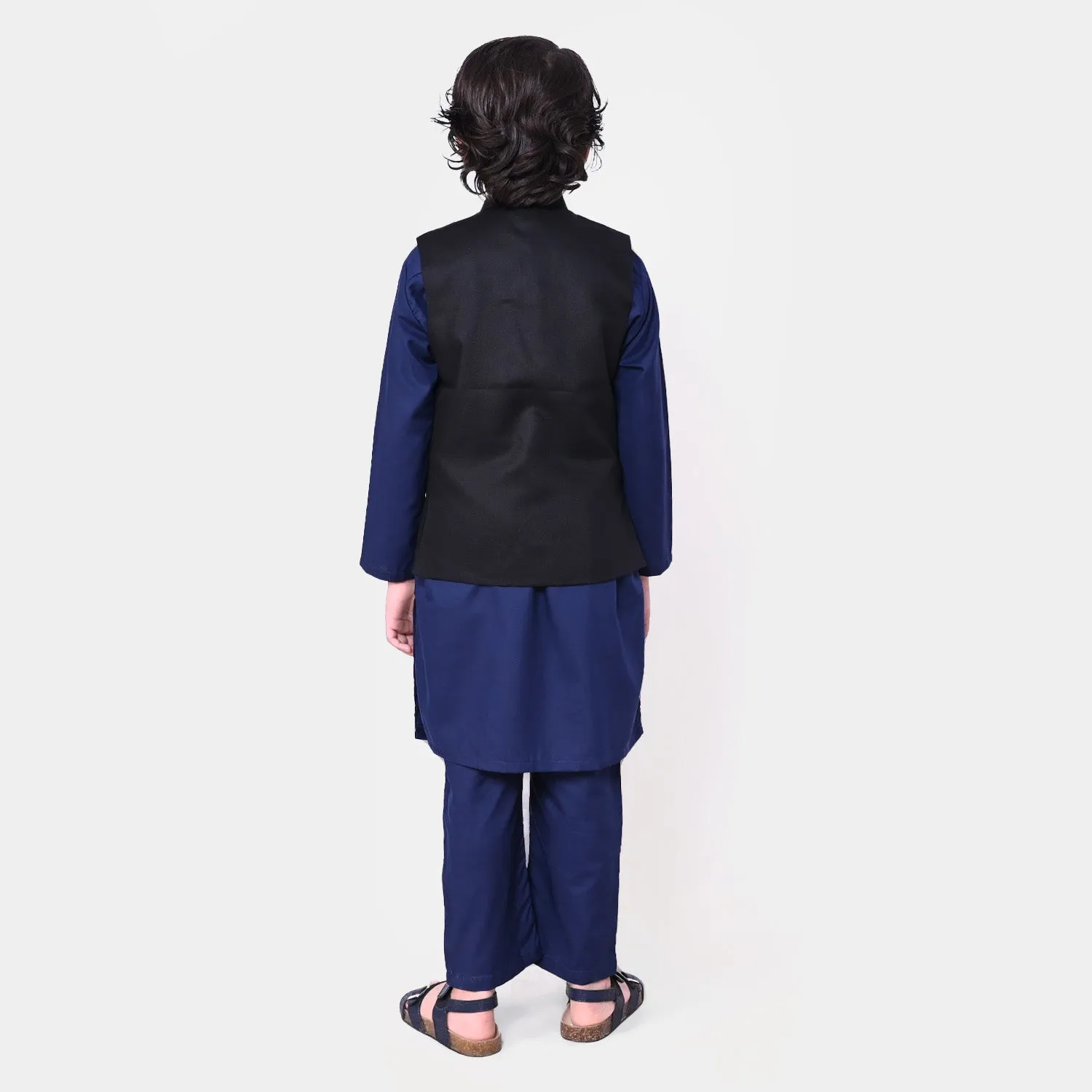 Boys Viscose 3Pcs Suit - Navy Blue