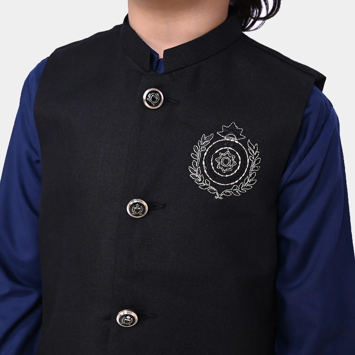Boys Viscose 3Pcs Suit - Navy Blue