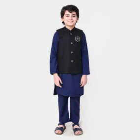 Boys Viscose 3Pcs Suit - Navy Blue