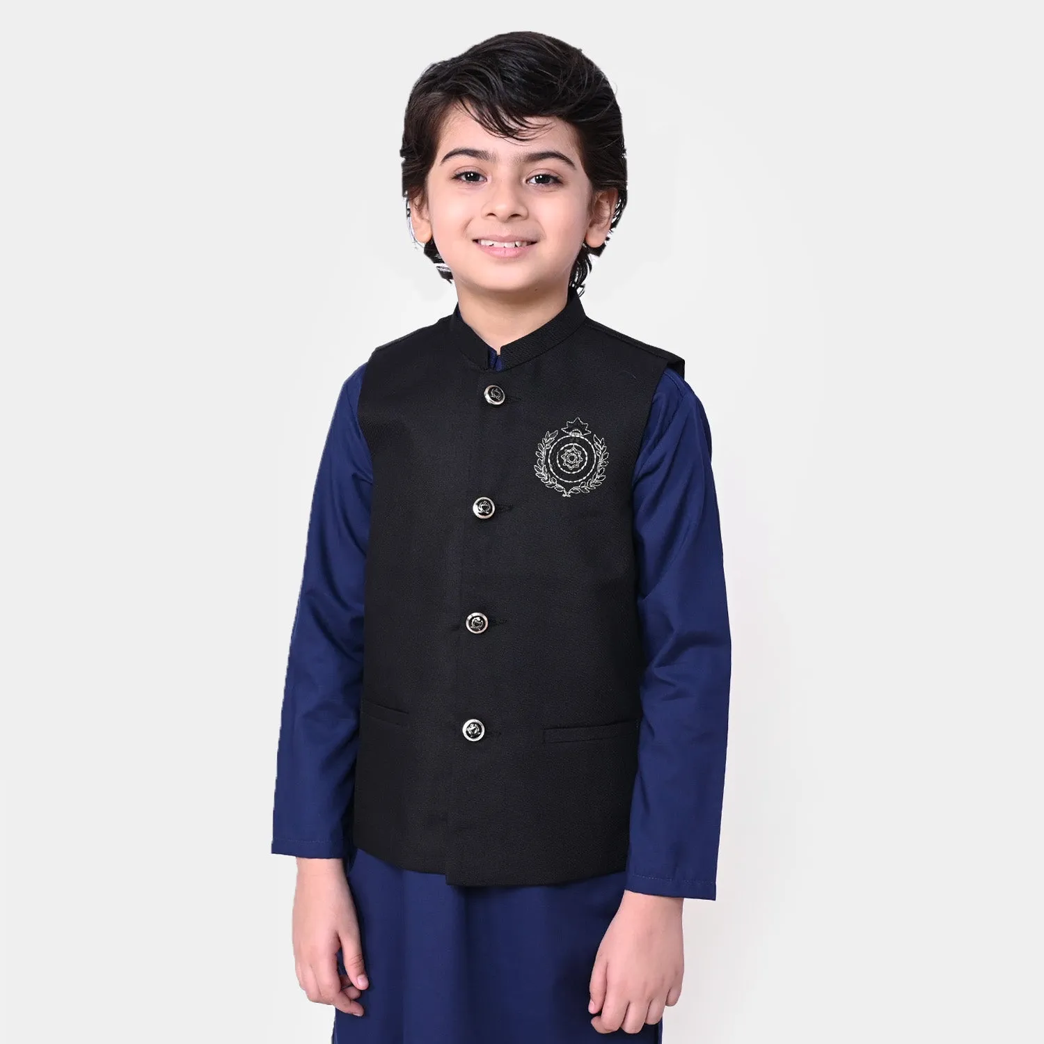 Boys Viscose 3Pcs Suit - Navy Blue