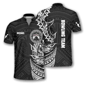 BW Multi Color Tribal Custom Bowling Jerseys for Men, Bowling in My Heart 3D Jersey Shirt