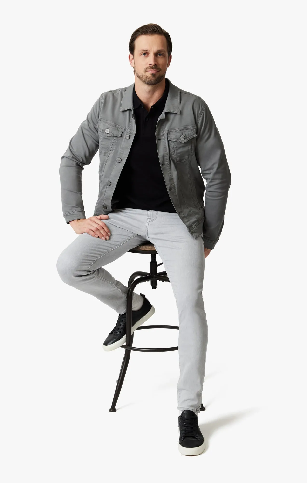Calm Skinny Leg Jeans In Light Grey Refined