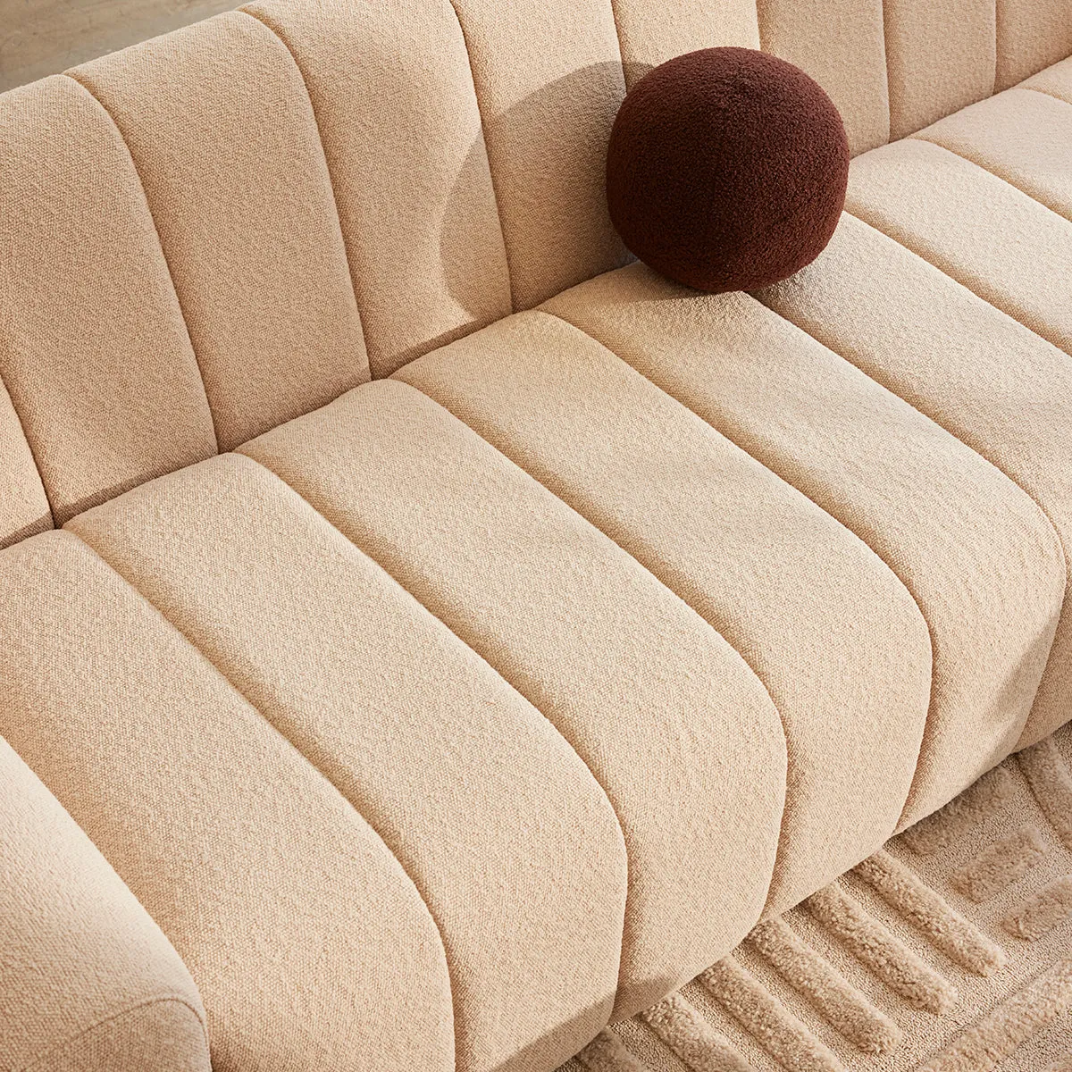 Camille Boucle 3 Seater Sofa