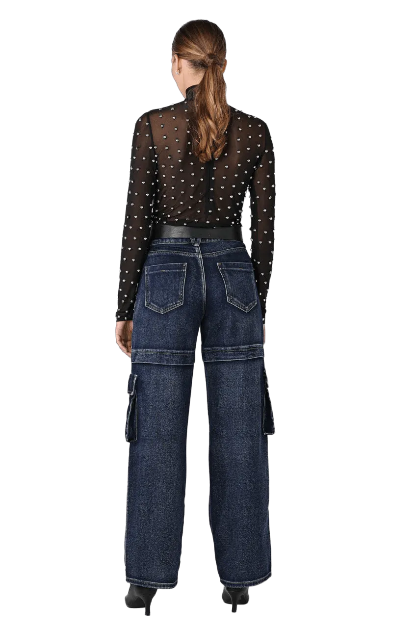 CARGO NAVY JEANS