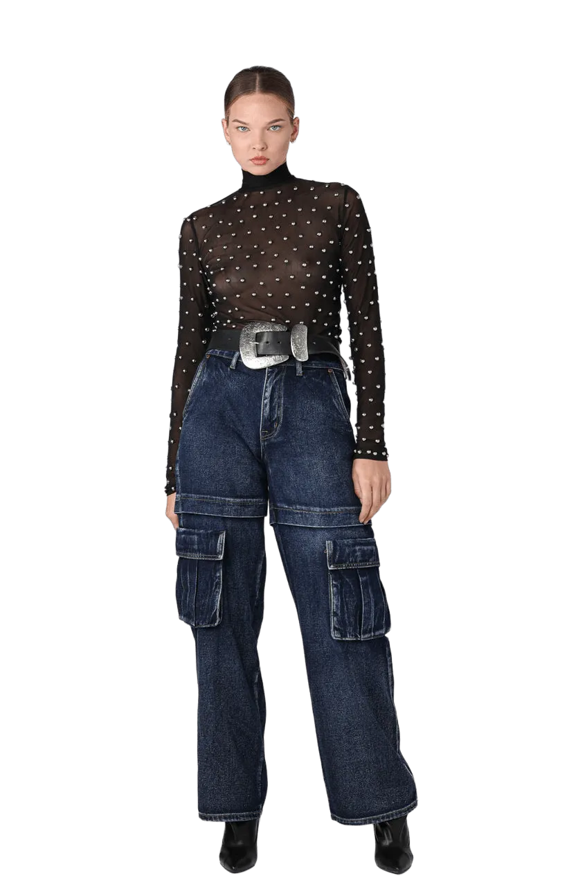CARGO NAVY JEANS