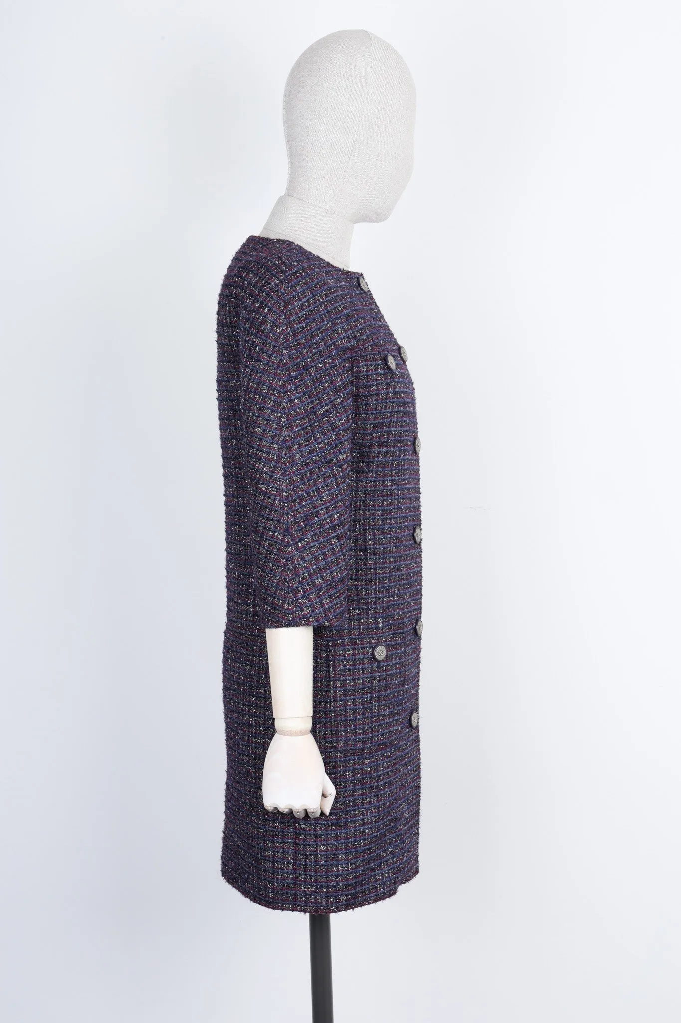 CHANEL 2014 Tweed Coat Purple