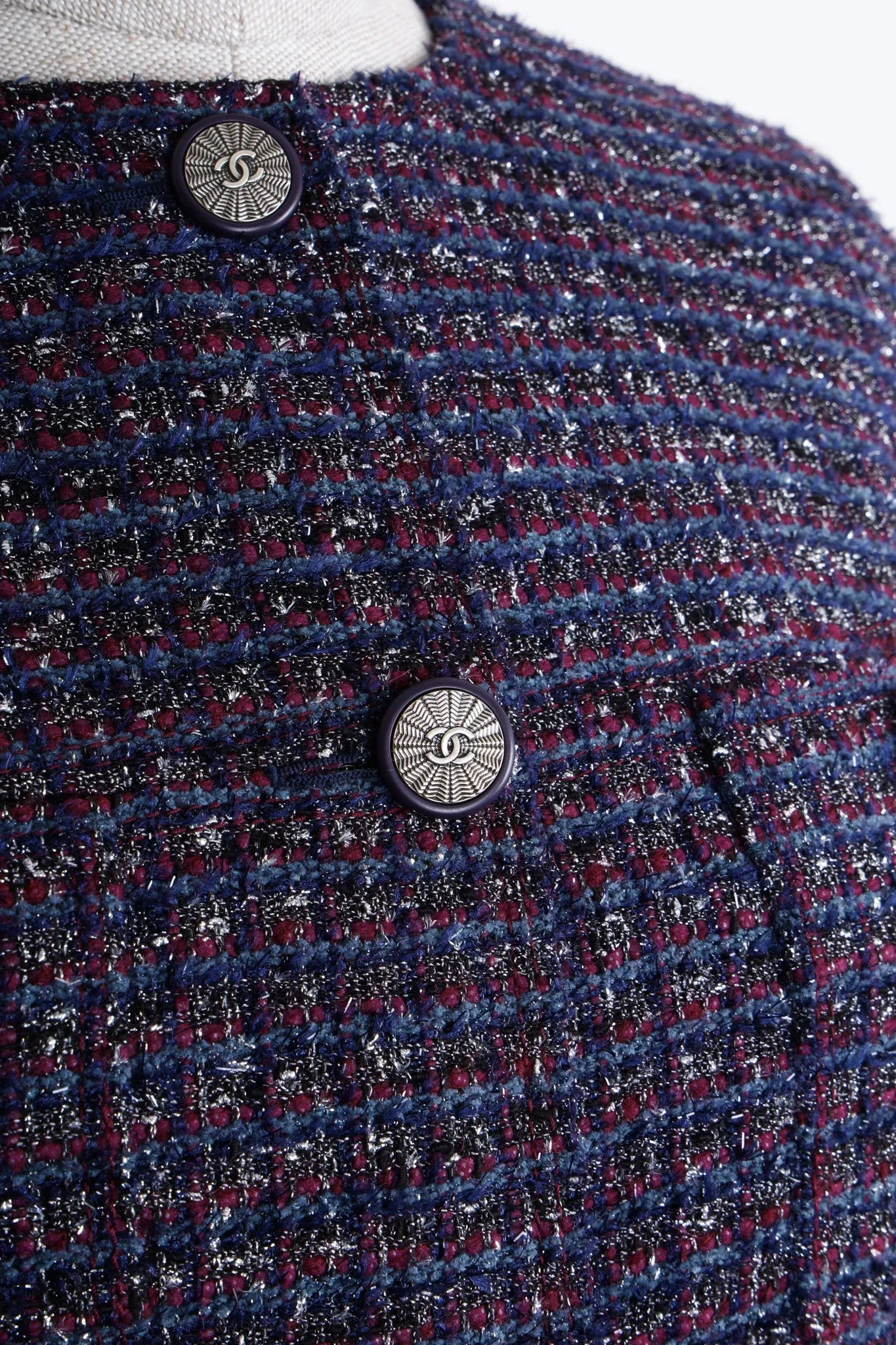 CHANEL 2014 Tweed Coat Purple