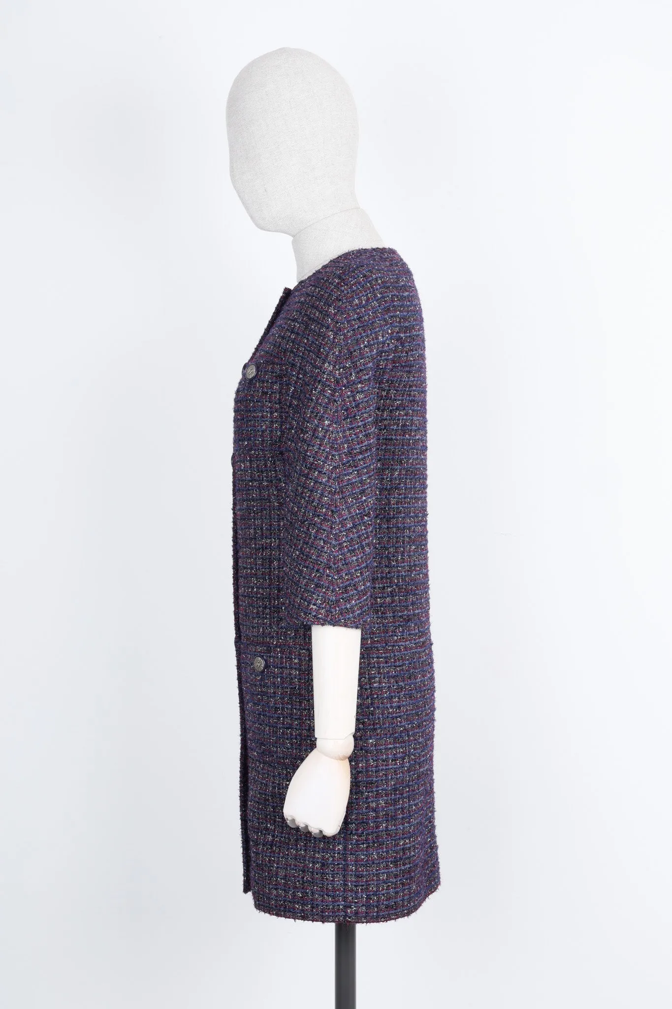 CHANEL 2014 Tweed Coat Purple