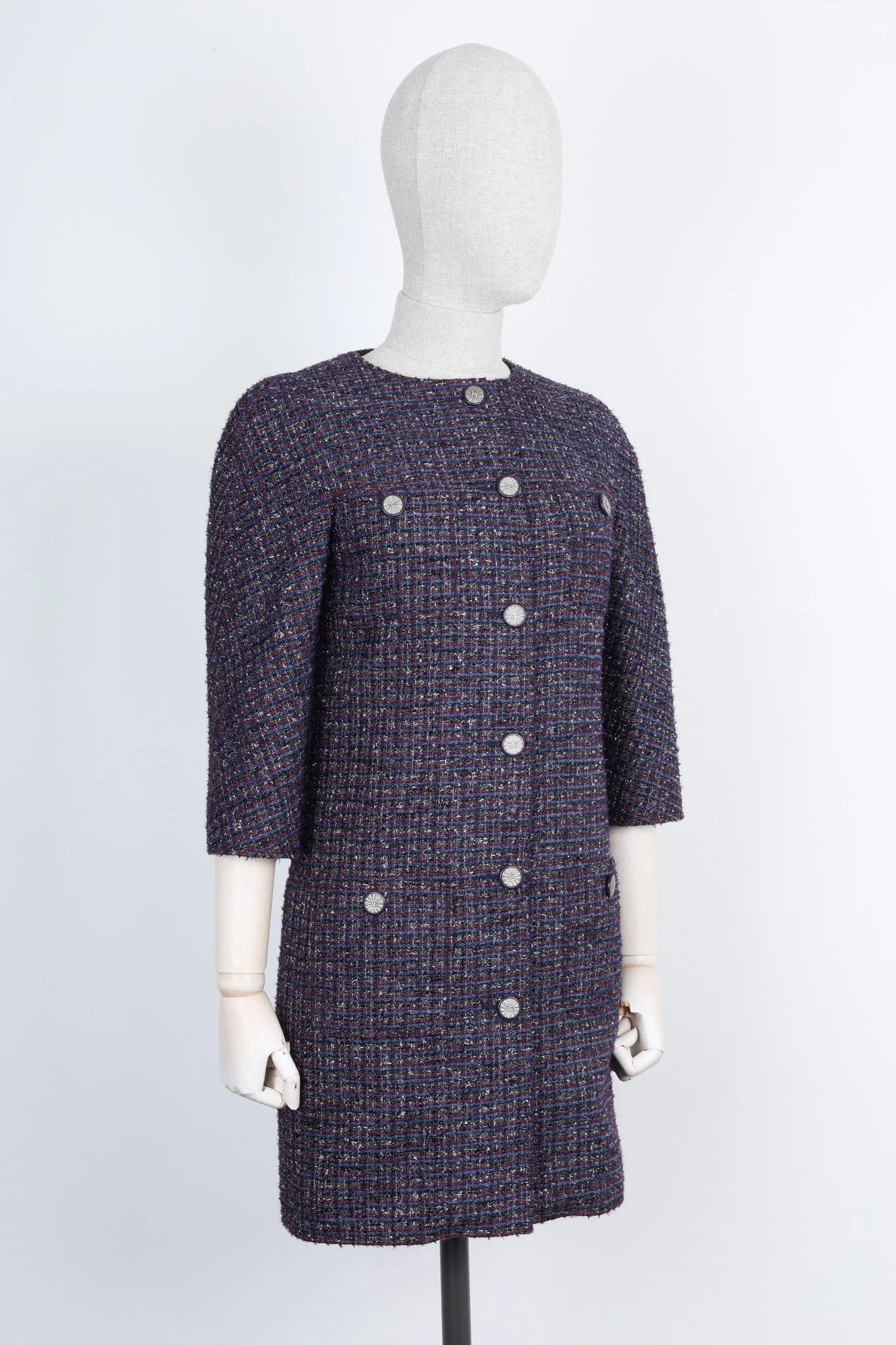 CHANEL 2014 Tweed Coat Purple