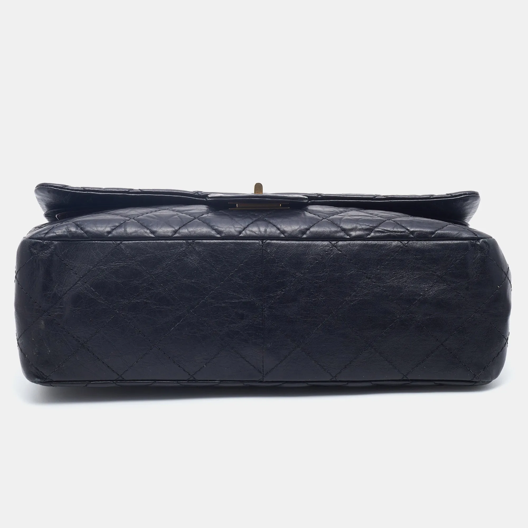 Chanel Black Quilted Aged Leather Reissue 2.55 Classic 227 Flap Bag