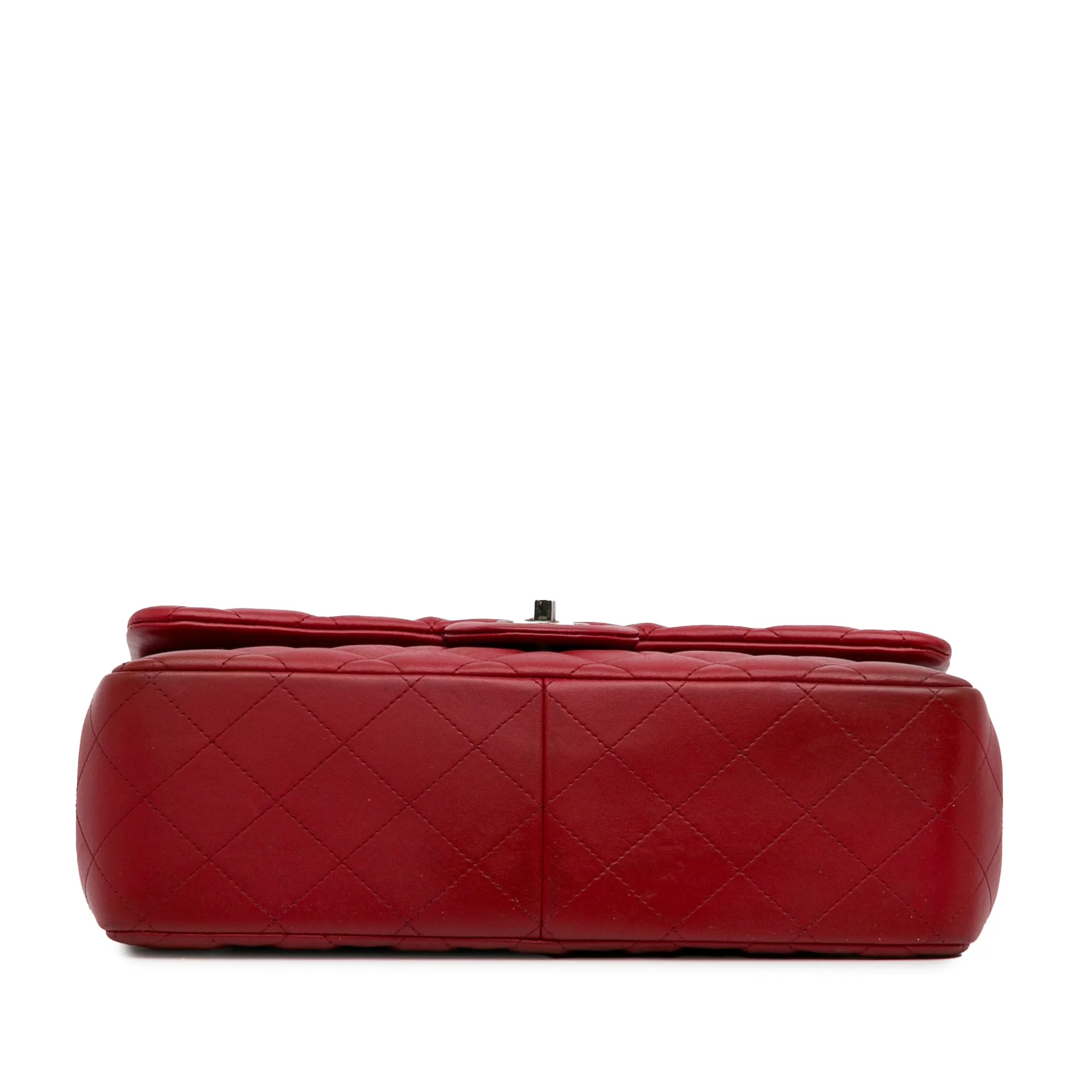 Chanel Classic Double Flap Jumbo Red Lambskin Silver
