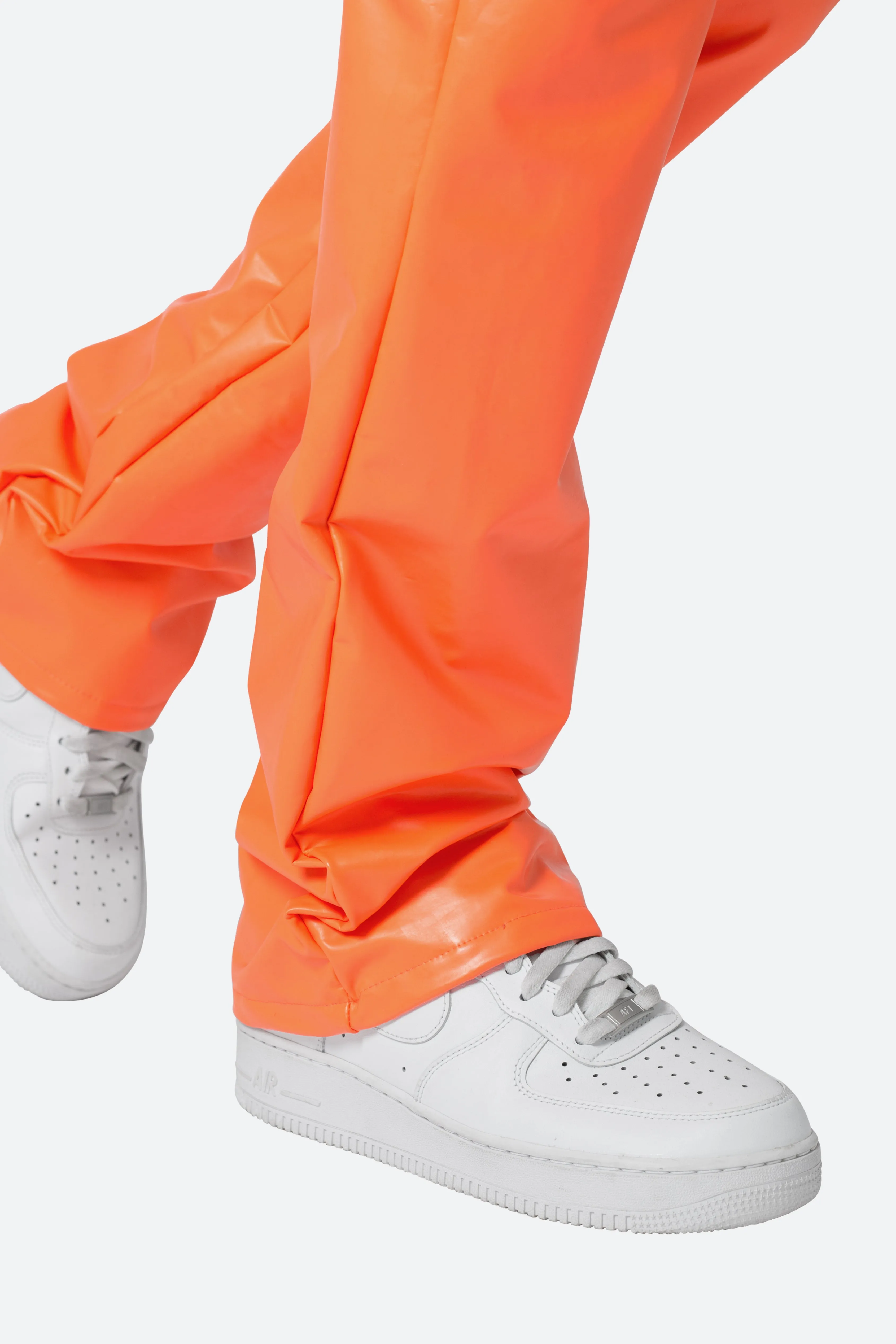 Coated Skinny Flare Sweatpants - Orange