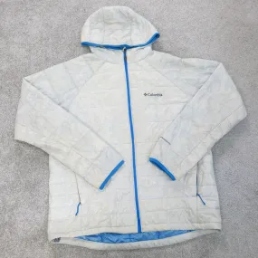 Columbia Jackets Womens M White Omni Heat Outdoors Quilted Puffer Hooded Coat