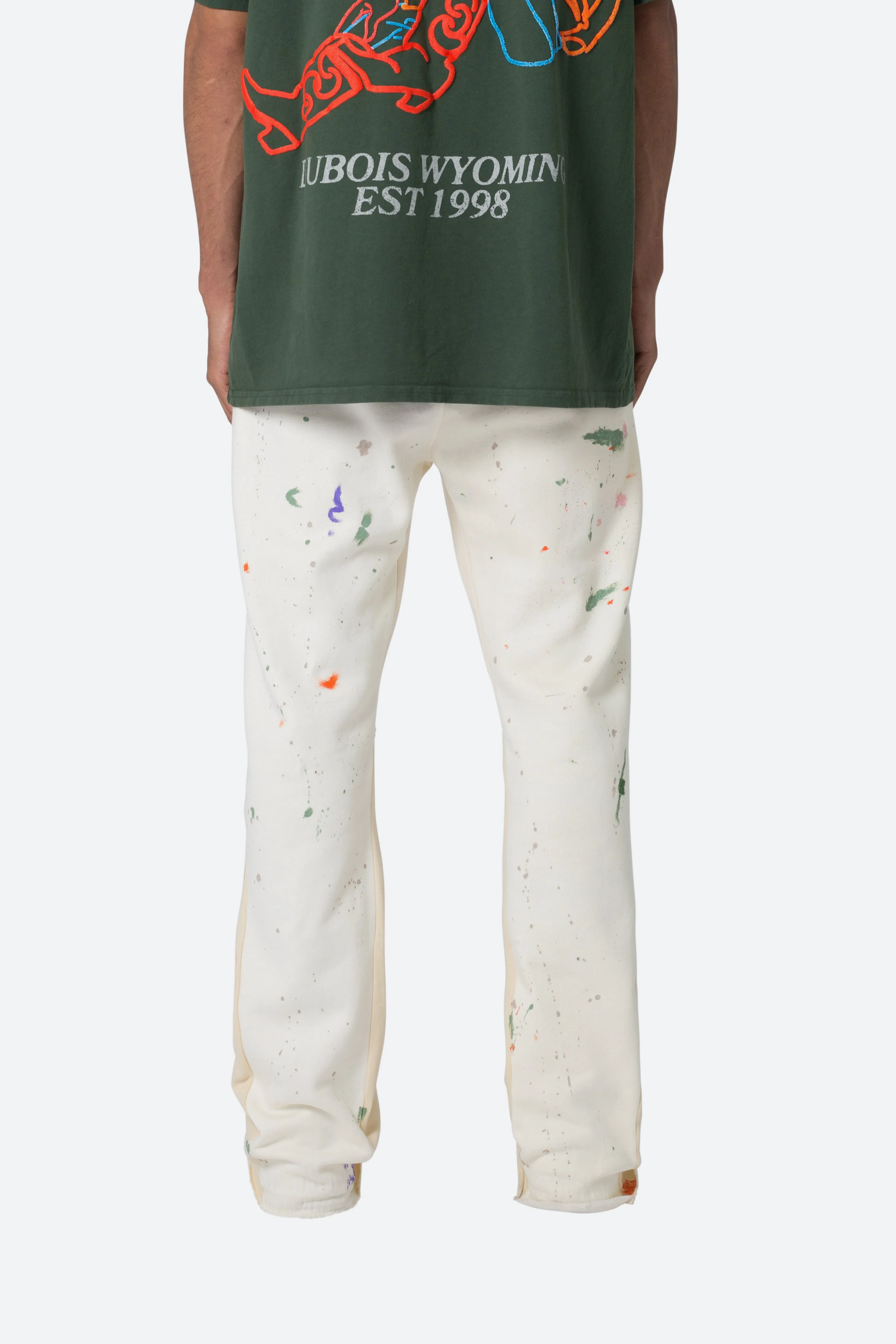 Contrast Bootcut Sweatpants - Off White