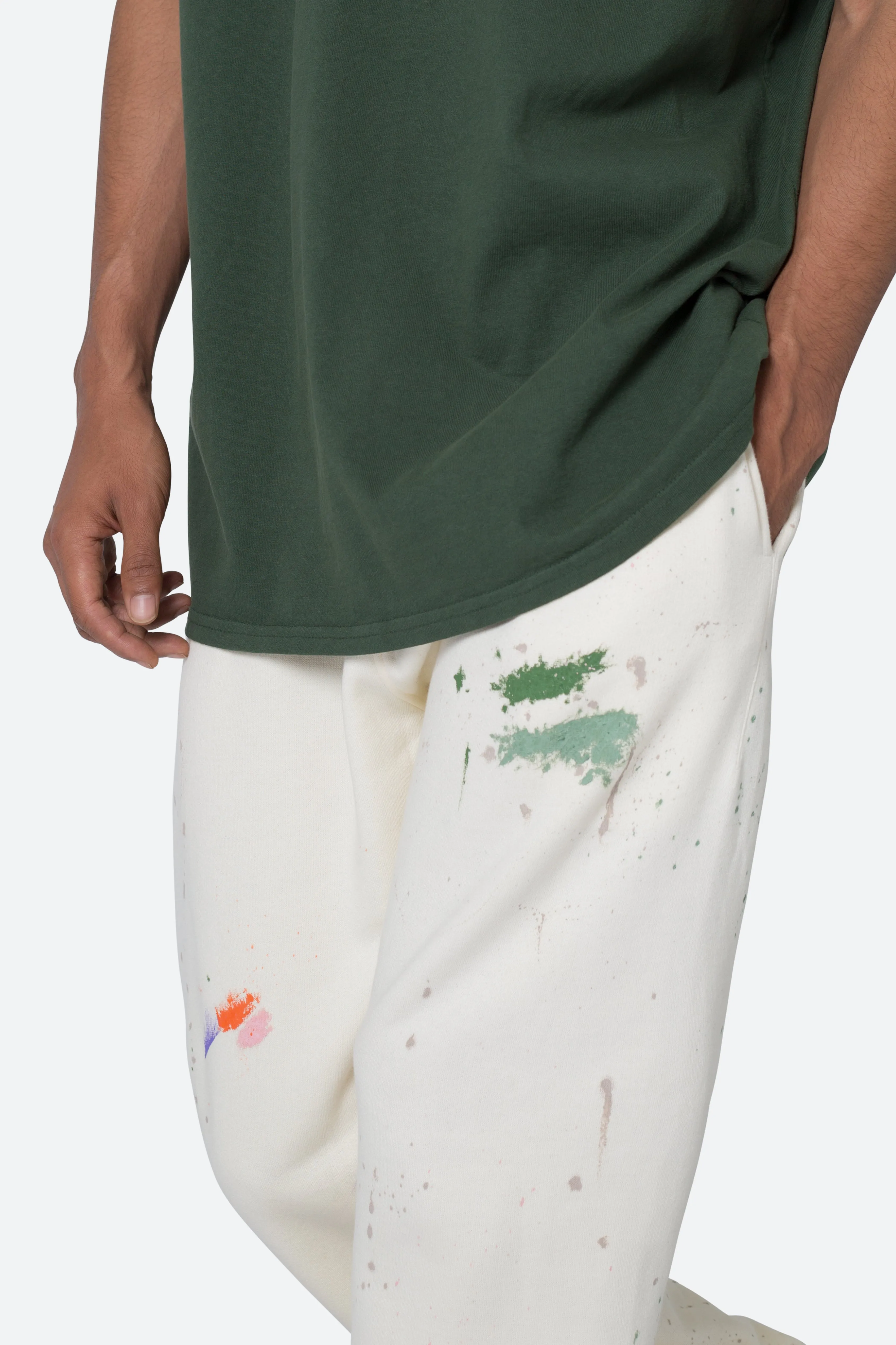 Contrast Bootcut Sweatpants - Off White