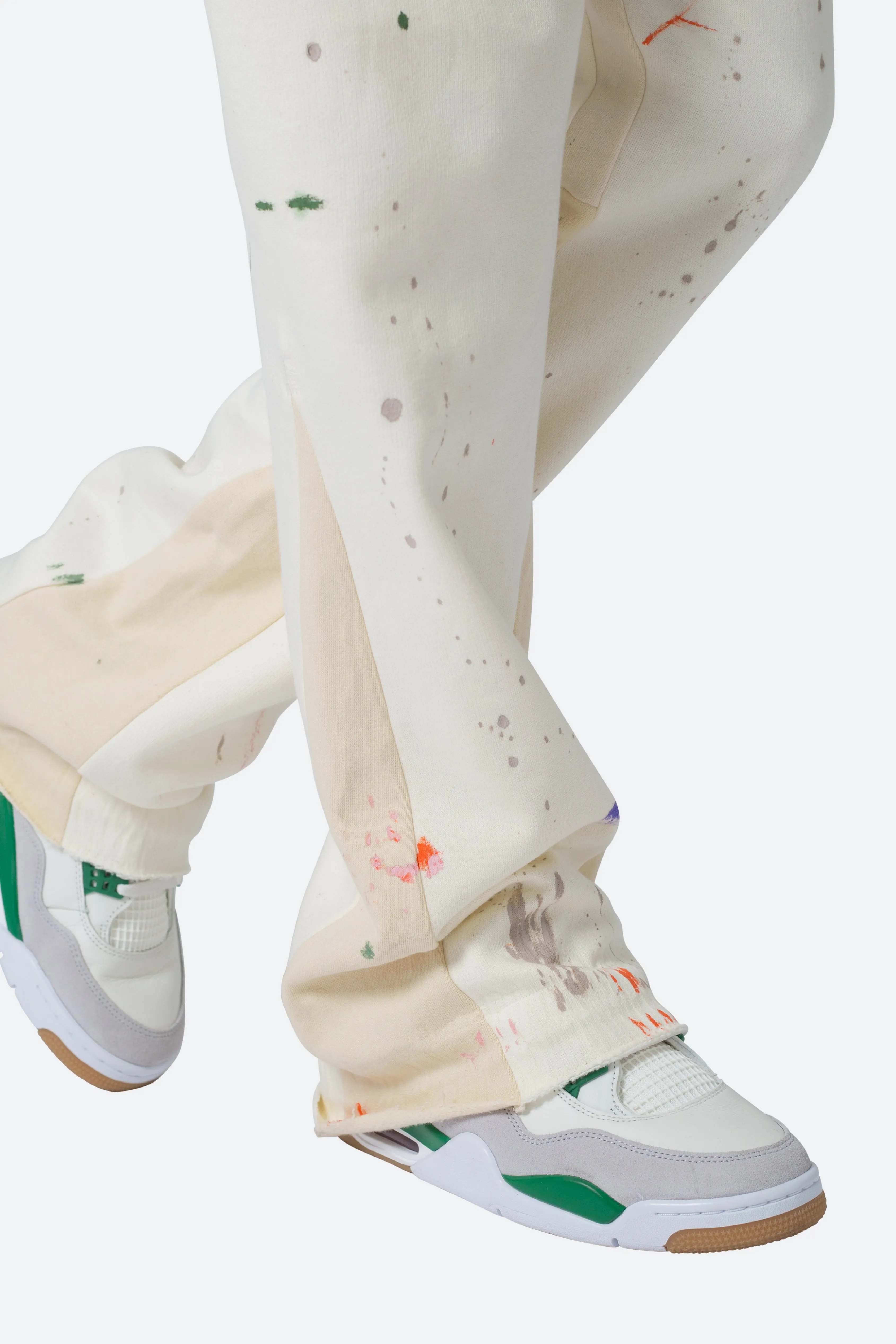 Contrast Bootcut Sweatpants - Off White