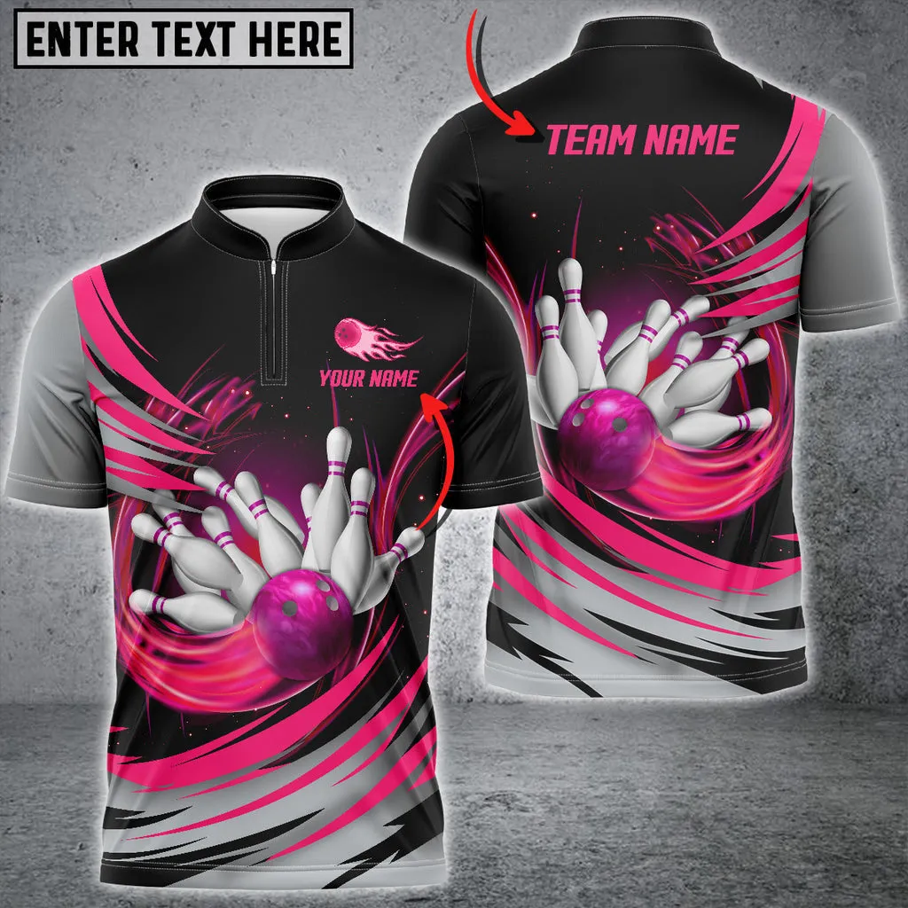 Coolspod Tornado Bowling And Pins Multicolor Option Customized Name 3D Bowling Jersey Shirt