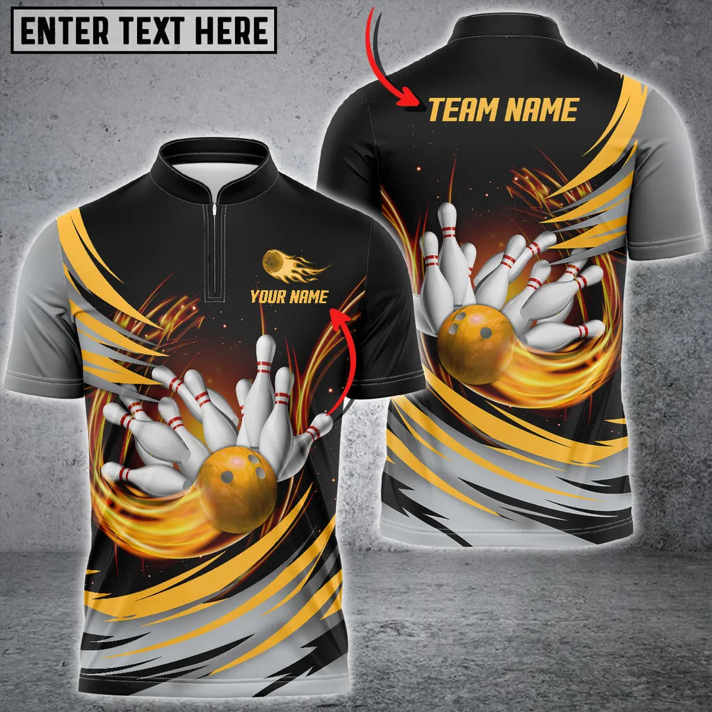 Coolspod Tornado Bowling And Pins Multicolor Option Customized Name 3D Bowling Jersey Shirt