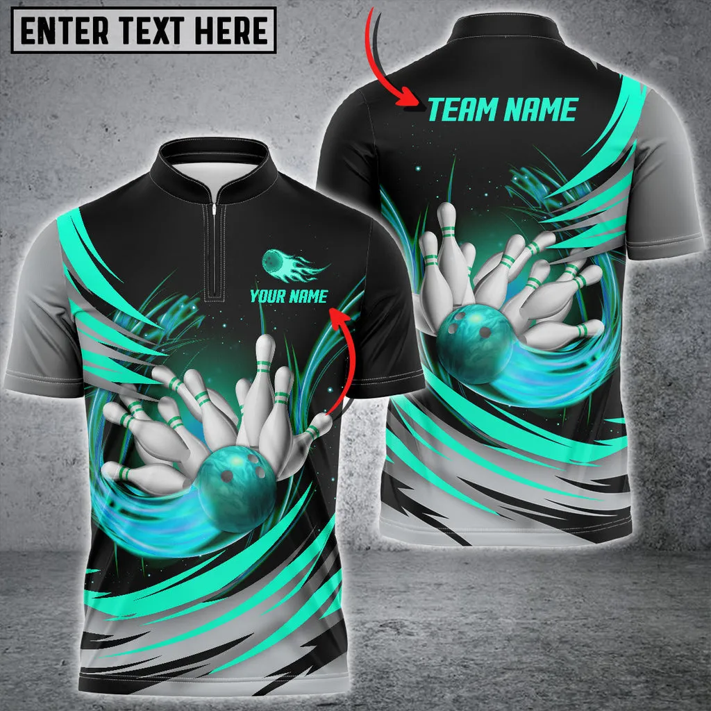 Coolspod Tornado Bowling And Pins Multicolor Option Customized Name 3D Bowling Jersey Shirt