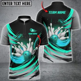 Coolspod Tornado Bowling And Pins Multicolor Option Customized Name 3D Bowling Jersey Shirt