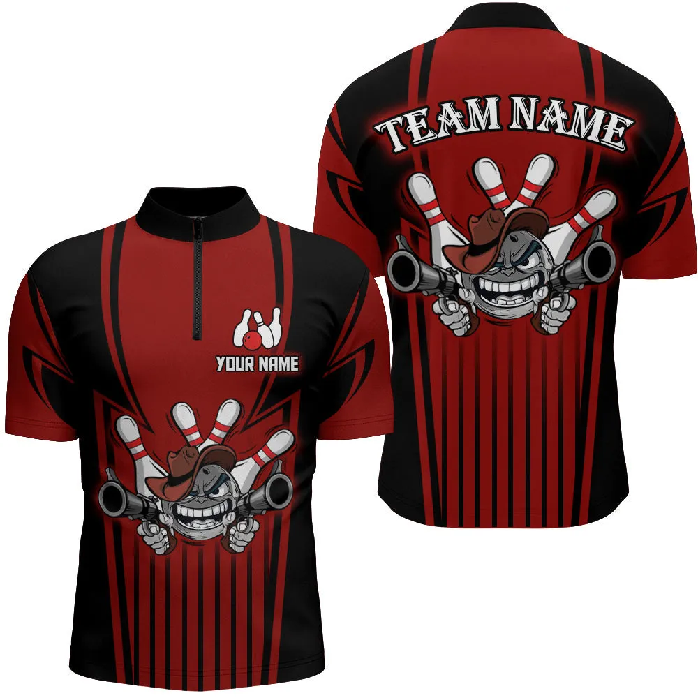 Custom Bowling Gunner Shirt for Men Bowling Jersey Multi Color Bowling Team League