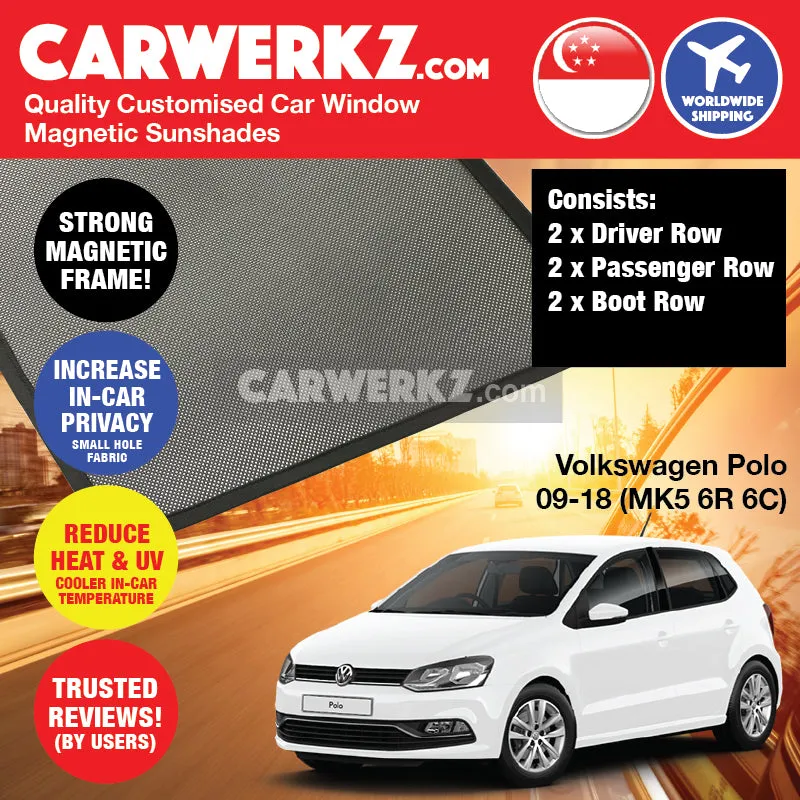 Customised Window Magnetic Sunshades for Volkswagen Polo 2009-2017 5th Generation (MK5 6R 6C 61) Germany Hatchback