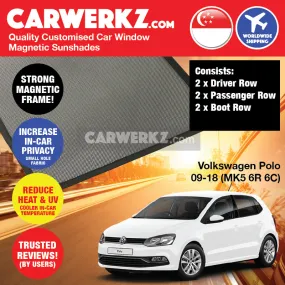 Customised Window Magnetic Sunshades for Volkswagen Polo 2009-2017 5th Generation (MK5 6R 6C 61) Germany Hatchback