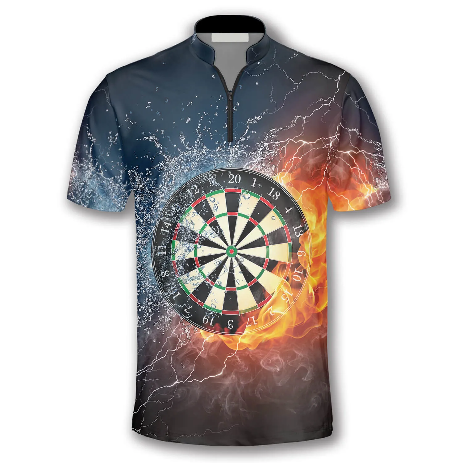 Dartboard Fire and Water Custom Darts Jerseys for Men, Personalized Name Dart Fire Shirt, Dart Jersey Shirt